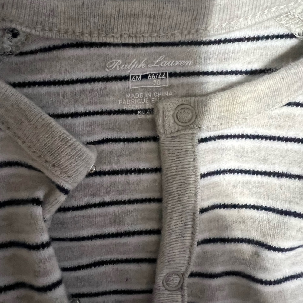 Grey & Blue 6 month onesie